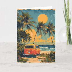 Vintage Strandkarte von Florida Palm Tree Feiertagskarte