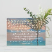 Vintage Strandlichter Sonnenuntergang Einladung (Stehend Vorderseite)