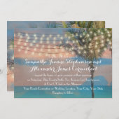 Vintage Strandlichter Sonnenuntergang Einladung (Vorne/Hinten)