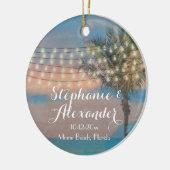 Vintage Strandlichter Sonnenuntergang Keramik Ornament (Links)