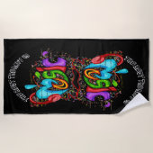 Vintage Strandmusik Strandtuch (Vorderseite)