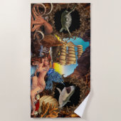 Vintage Strandreise Strandtuch (Vorderseite)