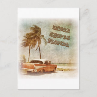 Vintage-Strandszene in Indian Shores Postkarte