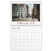 Vintage Straßen quer durch den amerikanischen Maue Kalender (Mär 2027)