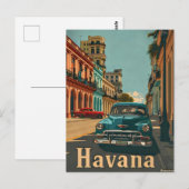 Vintage Straßen von Havanna: Klassische Postkarte (Vorne/Hinten)