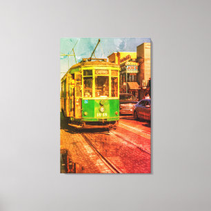 Vintage-Straßenbahn von San Francisco Leinwanddruck