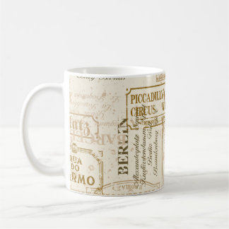 Vintage Straßenschilder - nahtloses Muster bei Son Kaffeetasse