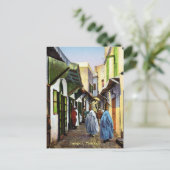 Vintage Straßenszene in Tanger, Marokko Postkarte (Stehend Vorderseite)