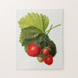 Vintage-Strauß Erdbeeren Aquarellmalerei Puzzle