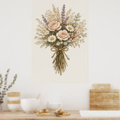 Vintage-Strauß wilder Blumen Poster (Küche)