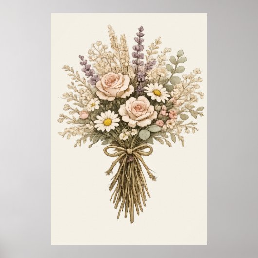 Vintage-Strauß wilder Blumen Poster (Vorne)