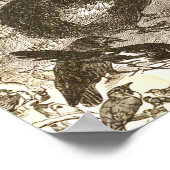 Vintage StraußenIllustration Struthio camelus Poster (Ecke)