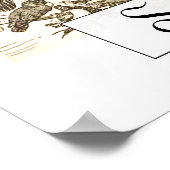 Vintage StraußenIllustration Struthio camelus Poster (Ecke)