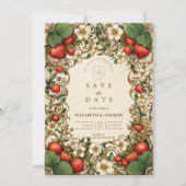 Vintage Strawberry Garden Wedding Save The Date (Vorderseite)