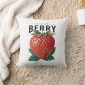 Vintage Strawberry-Illustration Kissen (Decke)