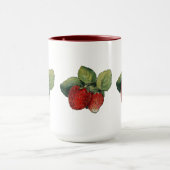 Vintage Strawberry Illustration Tasse (Zentrum)