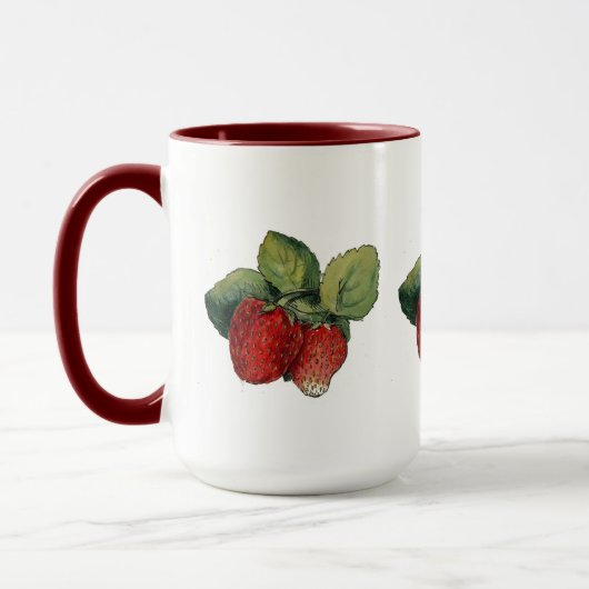 Vintage Strawberry Illustration Tasse (Links)