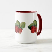 Vintage Strawberry Illustration Tasse (VorderseiteRechts)