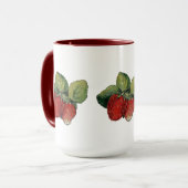 Vintage Strawberry Illustration Tasse (Vorderseite Links)