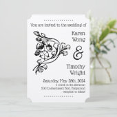 Vintage Strawberry Wedding Einladung (Stehend Vorderseite)