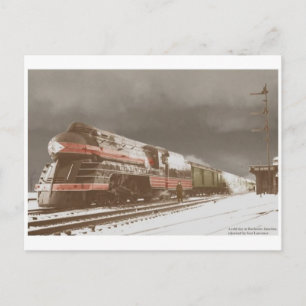 Vintage Streamline-Dampflokomotive-Postkarte Postkarte