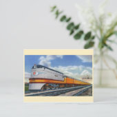 Vintage Streamline-Dampflokomotive-Postkarte Postkarte (Stehend Vorderseite)