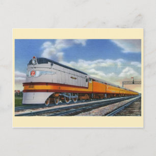 Vintage Streamline-Dampflokomotive-Postkarte Postkarte