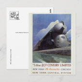 Vintage Streamline-Dampflokomotive-Postkarte Postkarte (Vorne/Hinten)