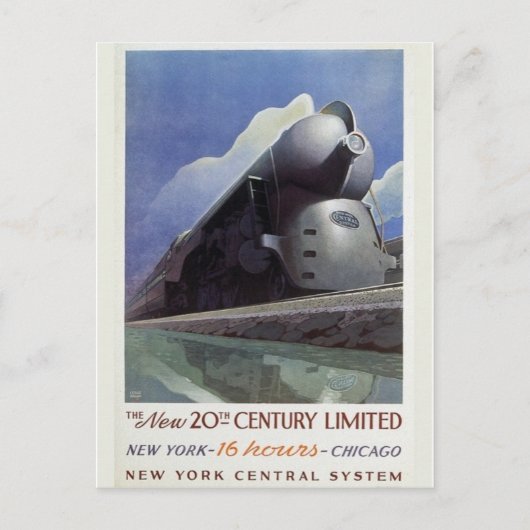 Vintage Streamline-Dampflokomotive-Postkarte Postkarte (Vorderseite)