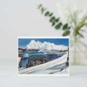 Vintage Streamline-Dampflokomotive-Postkarte Postkarte (Stehend Vorderseite)