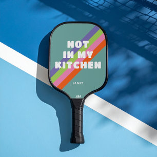 Vintage-Streifen auf Staubblau Nicht in meiner Küc Pickleball Schläger