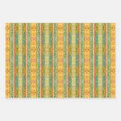 Vintage Streifen aus grün und goldfarben Geschenkpapier Set (Vorderseite)