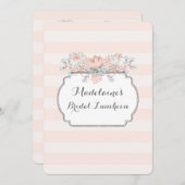 Vintage Streifen Blumenbridal Einladung (Vorne/Hinten)