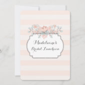 Vintage Streifen Blumenbridal Einladung (Vorderseite)