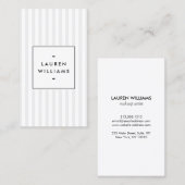 Vintage Streifen, grau und weiß Visitenkarte (Vorne/Hinten)
