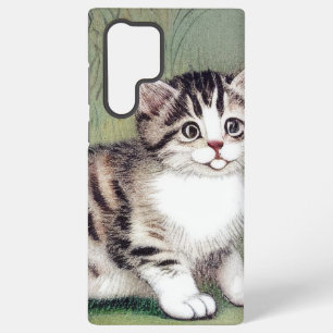 Vintage-Streifen-Kätzchen-Illustration Samsung Galaxy Hülle