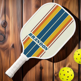 Vintage Streifen mit fünf Motherboards mit Namen Pickleball Schläger
