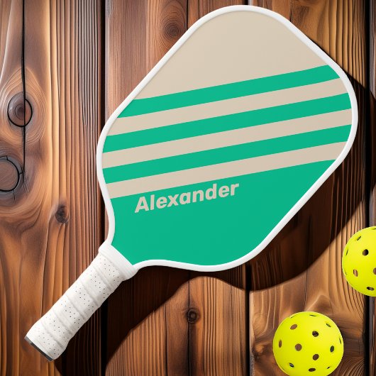 Vintage Streifen mit Namen Pickleball Schläger