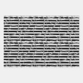 Vintage Streifen mit Perlen Geschenkpapier Set (Vorderseite 2)