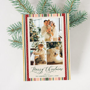 Vintage Streifen Moderne frohe Weihnachten 3 Foto