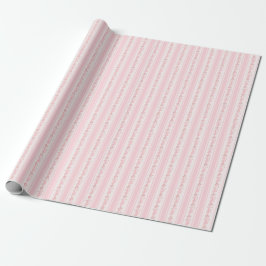 Vintage Streifen-Muster in rosa floraler Retro Geschenkpapier