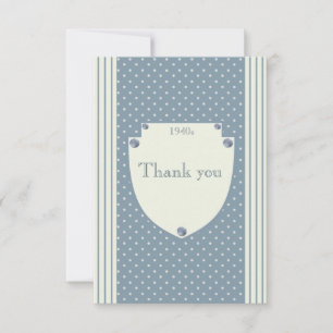 Vintage Streifen & Polka-Punkte aus den 40er Jahre RSVP Karte