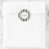 Vintage Streifen Runder Aufkleber (Tasche)