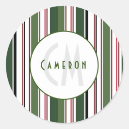 Vintage Streifen Runder Aufkleber