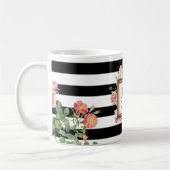Vintage Streifen und Floral Monogramm Kaffeetasse (Links)