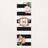 Vintage Streifen und Floral Monogramm Yogamatte (Vorderseite)