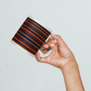 Vintage Streifen und Zickzag aus den 70er Jahren Jumbo-Tasse