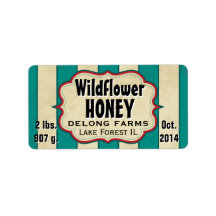 Vintage Streifen Wildblume Honey Jar - Horizontal