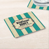 Vintage Streifen Wildblume Honig Rechteckiger Pappuntersetzer (angewinkelt)