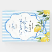 Vintage Streifen Zitrone Hochzeitsdusche Dekor Banner (Horizontal)